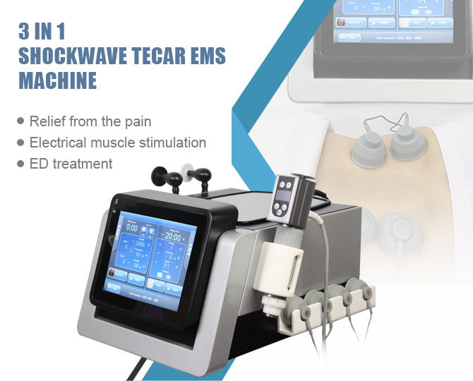 3 in 1 shockwave therapy ems tecar therapy machine